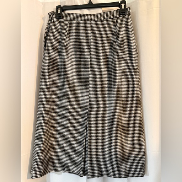 Vintage Peabody House Houndstooth Midi Skirt 9/10 | Wool Blend | 80s 90s - Picture 5 of 8